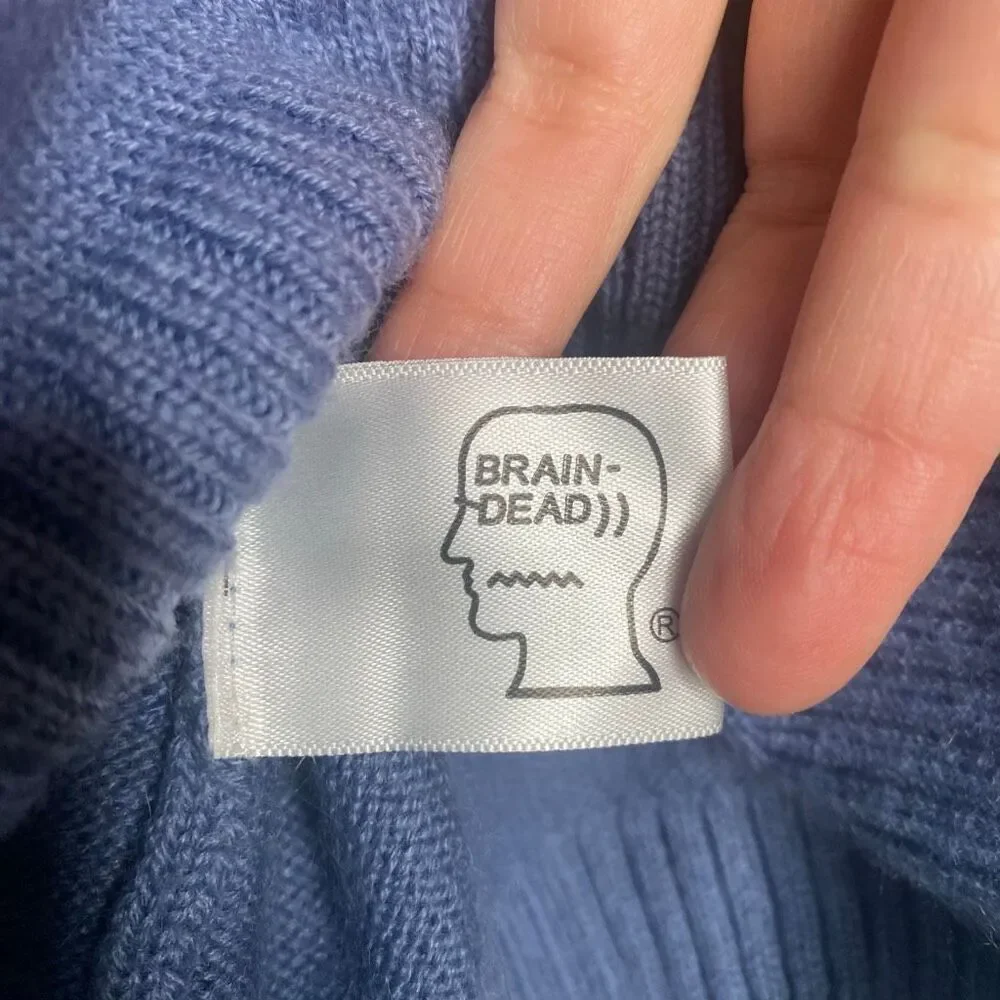 BRAIN DEAD CYBER BUNNY SWEATER, BLUE Large